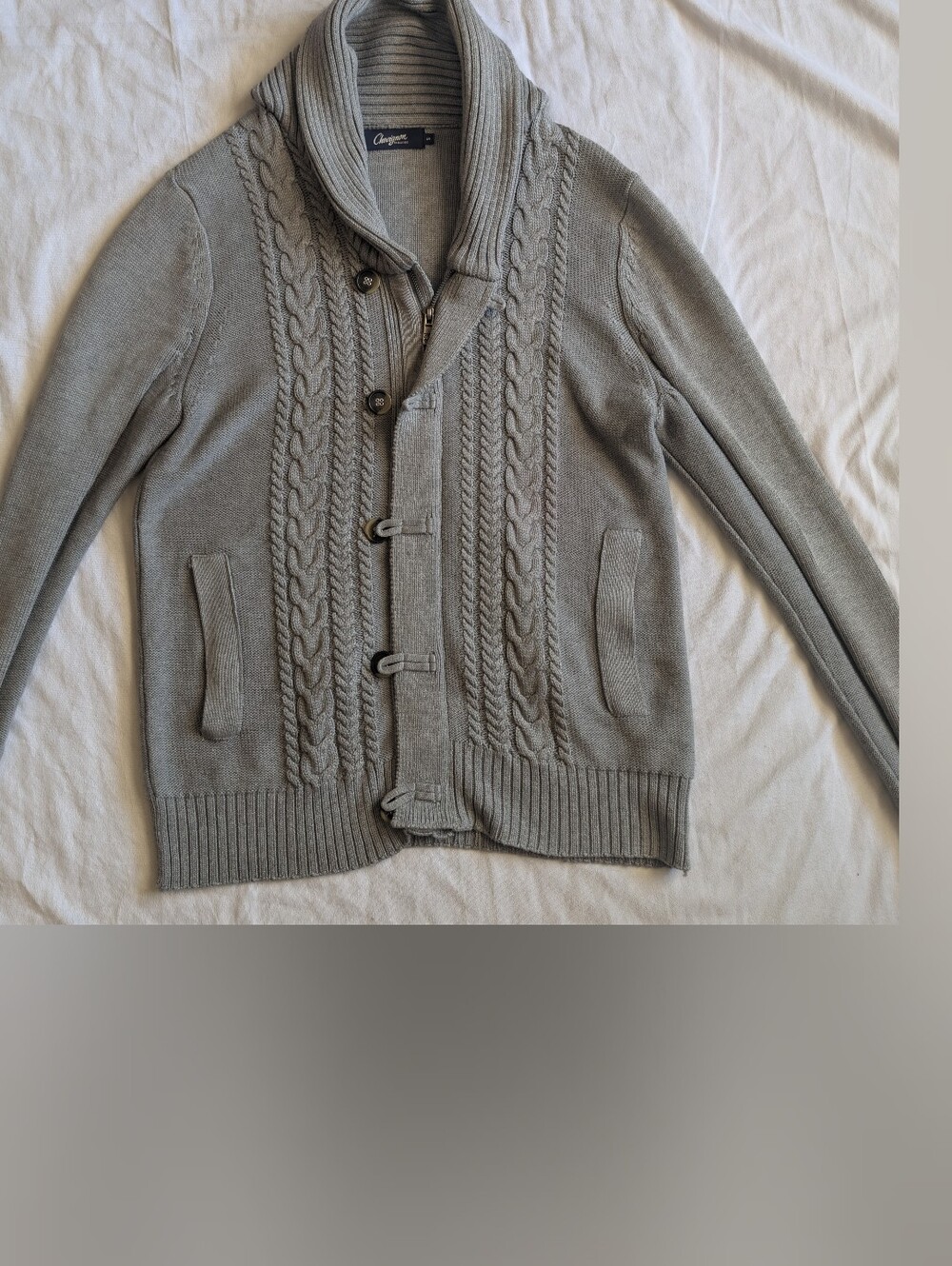 Chevignon Cable Knit shawl collar cardigan sweater size small